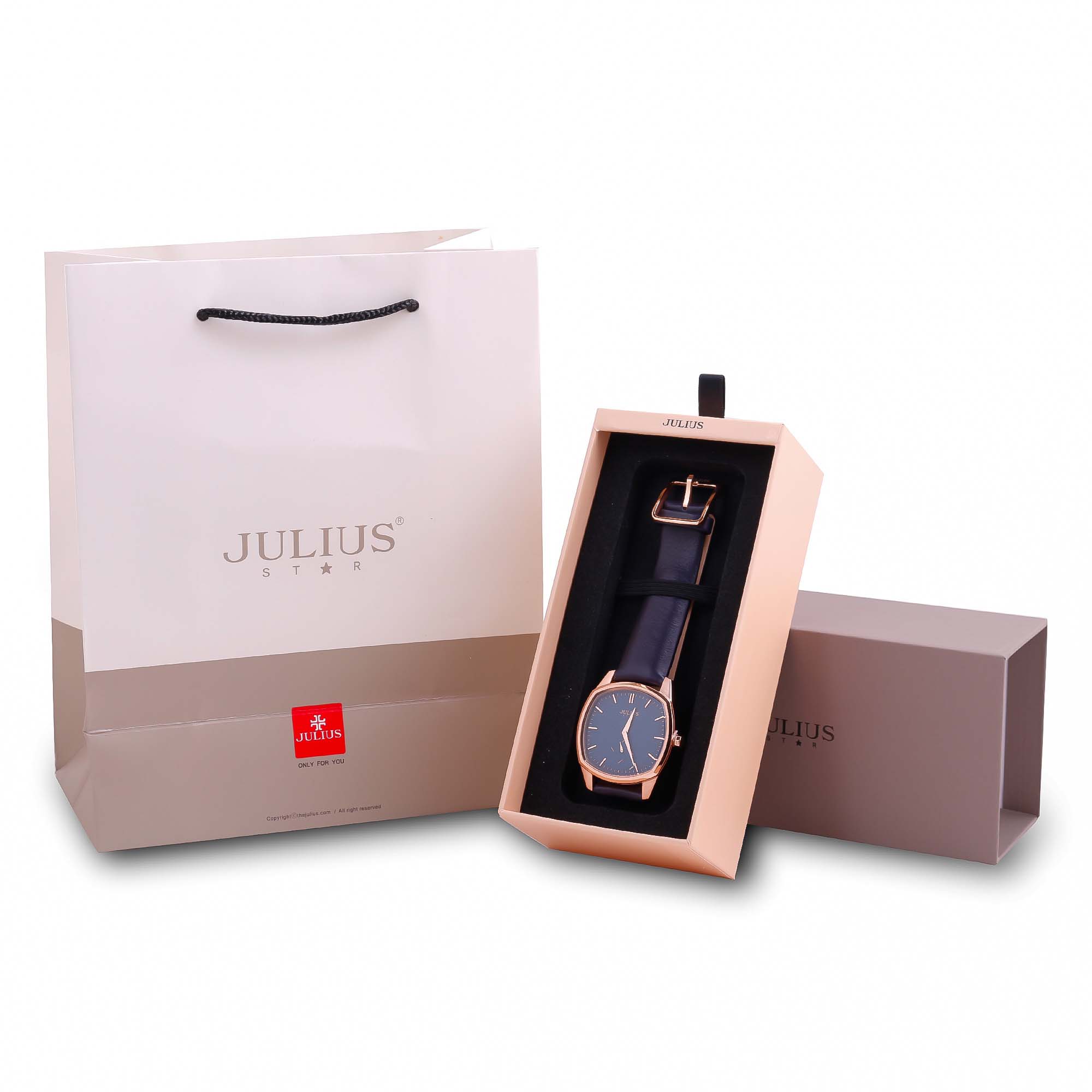 Đồng Hồ Nam JS-014MC Julius Star Hàn Quốc Dây Da (Xanh) - full box