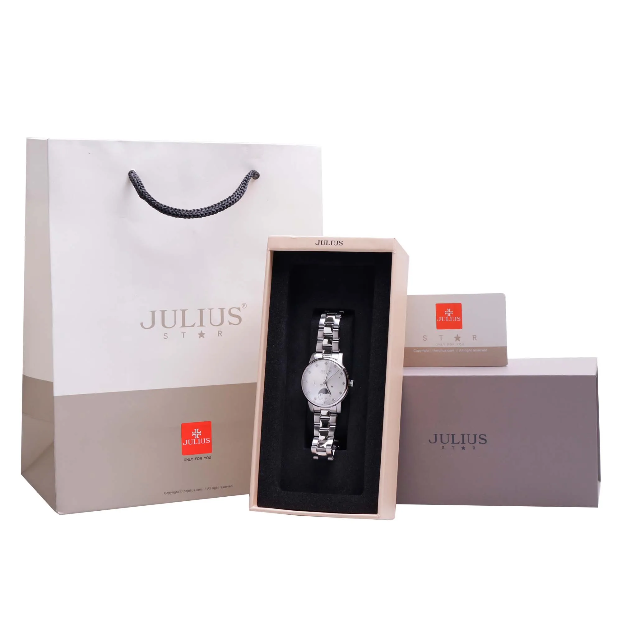 Đồng Hồ Nữ JS-029A Kính Sapphire Julius Star Hàn Quốc (Bạc) - full box