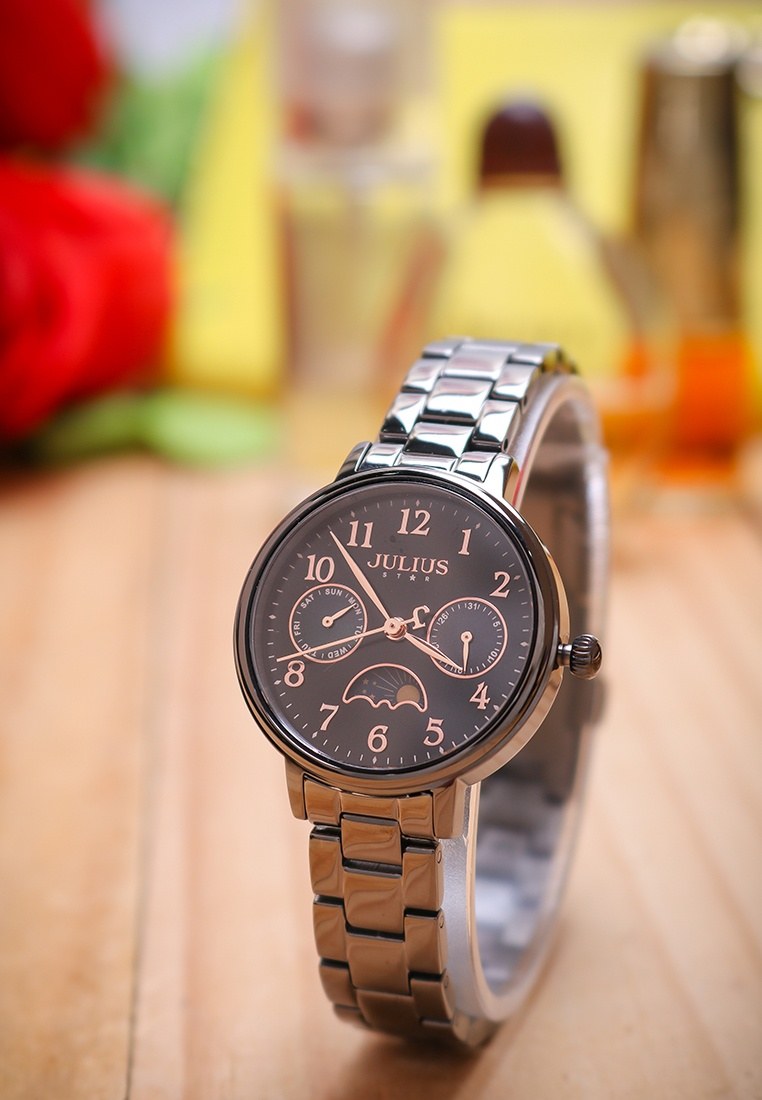Đồng Hồ Nữ JS-047C Julius Star Kính saphire Hàn Quốc (Đen)