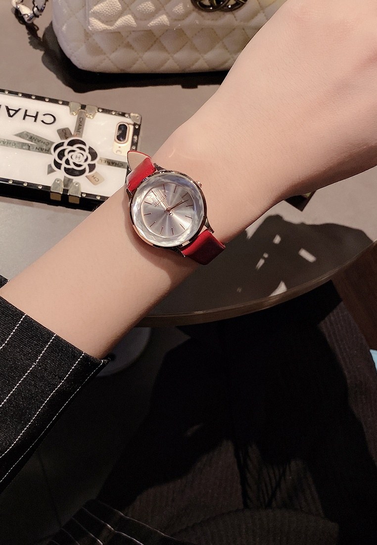 Đồng Hồ Nữ Julius Hàn Quốc Dây Da JA-1254A (Đỏ)