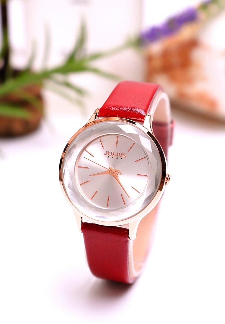 Đồng Hồ Nữ Julius Hàn Quốc Dây Da JA-1254A (Đỏ)