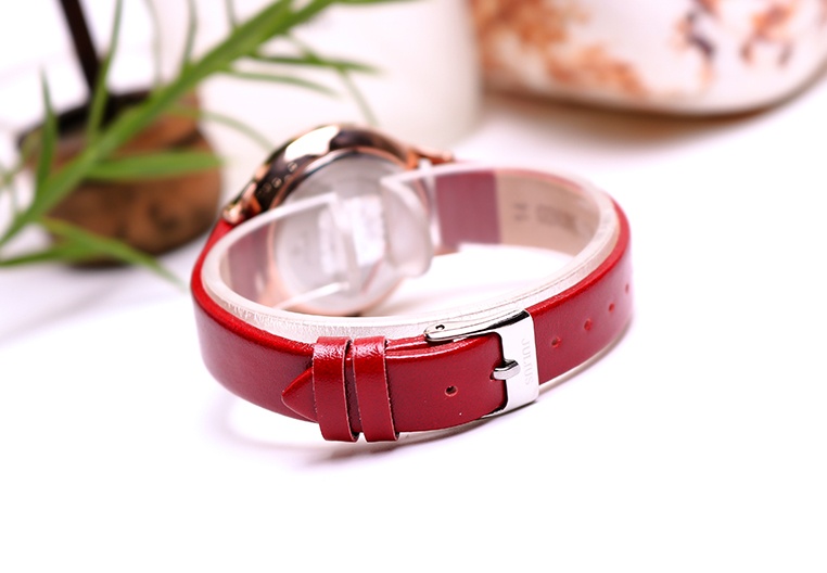 Đồng Hồ Nữ Julius Hàn Quốc Dây Da JA-1254A (Đỏ)