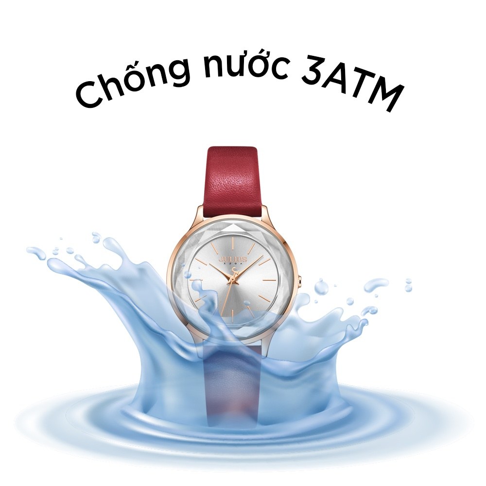 Đồng Hồ Nữ Julius Hàn Quốc Dây Da JA-1254A (Đỏ)