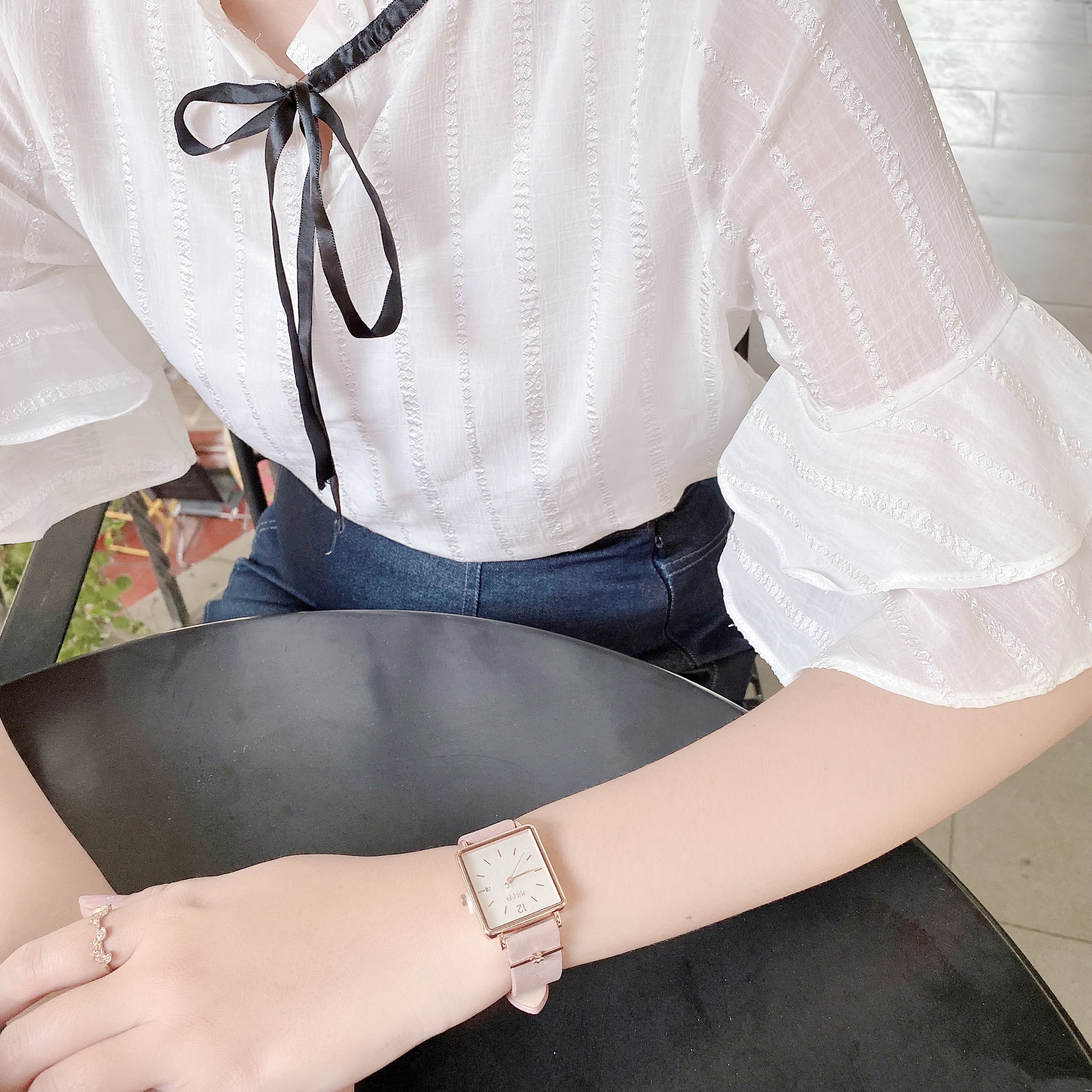 Đồng Hồ Nữ JS-048B Julius Star Kính Sapphire Hàn Quốc (Hồng)