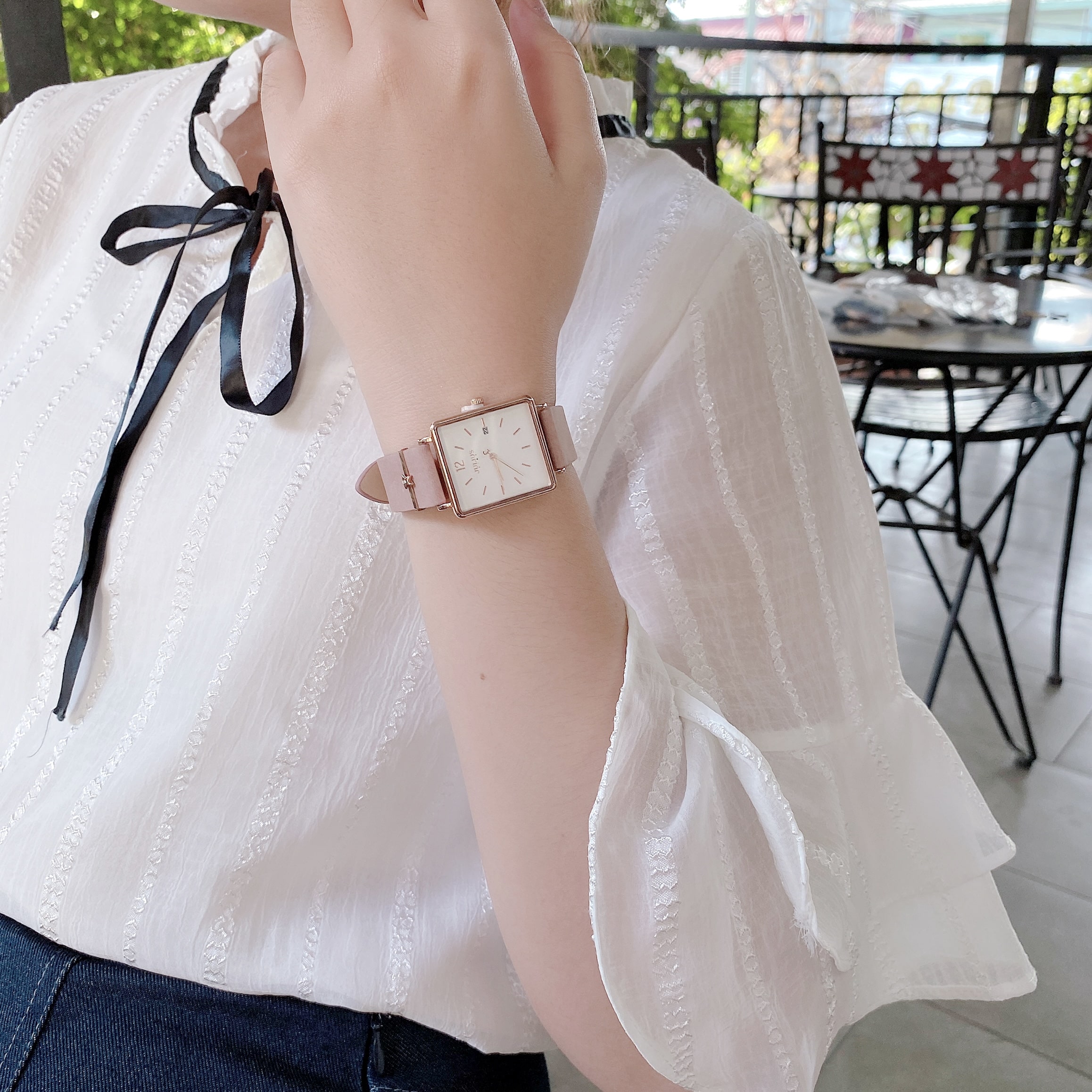 Đồng Hồ Nữ JS-048B Julius Star Kính Sapphire Hàn Quốc (Hồng)