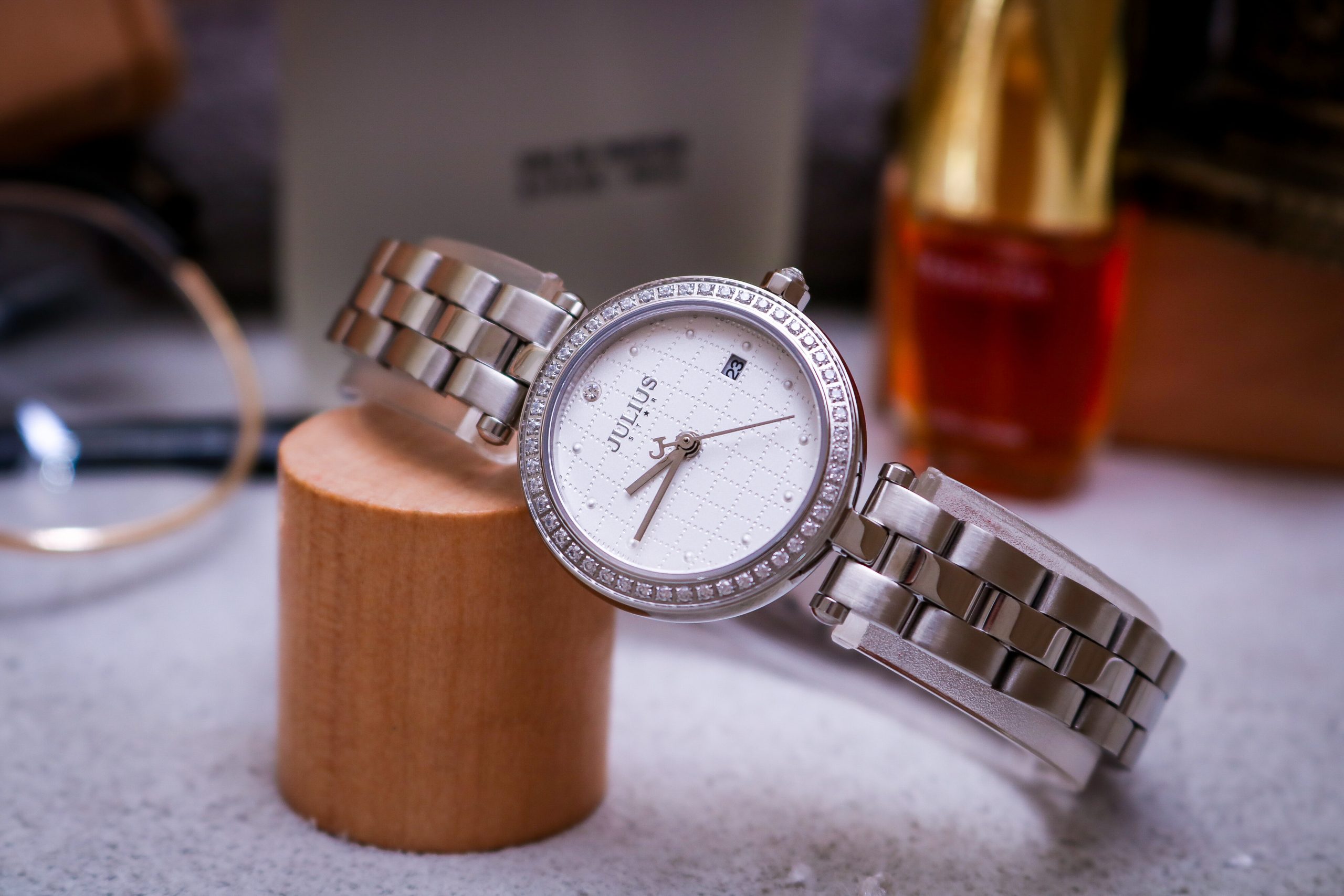Đồng Hồ Nữ JULIUS STAR JS-049A Hàn Quốc Kính Sapphire (Bạc)
