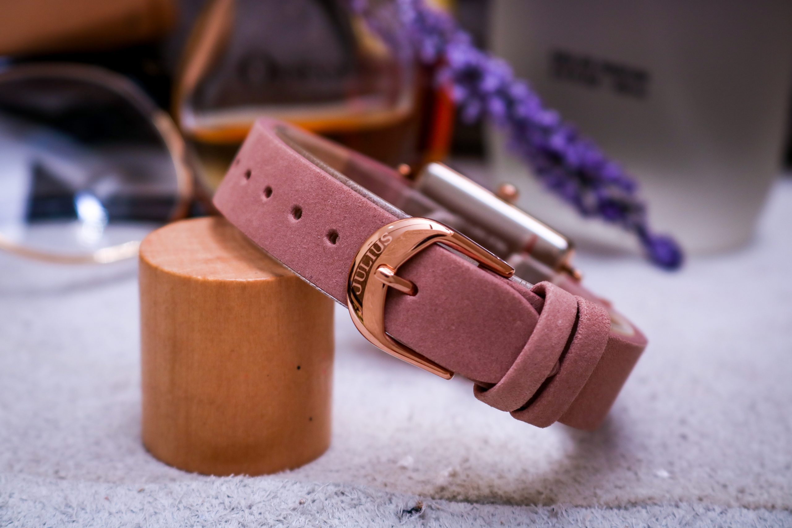 Đồng Hồ Nữ JS-048B Julius Star Kính Sapphire Hàn Quốc (Hồng)
