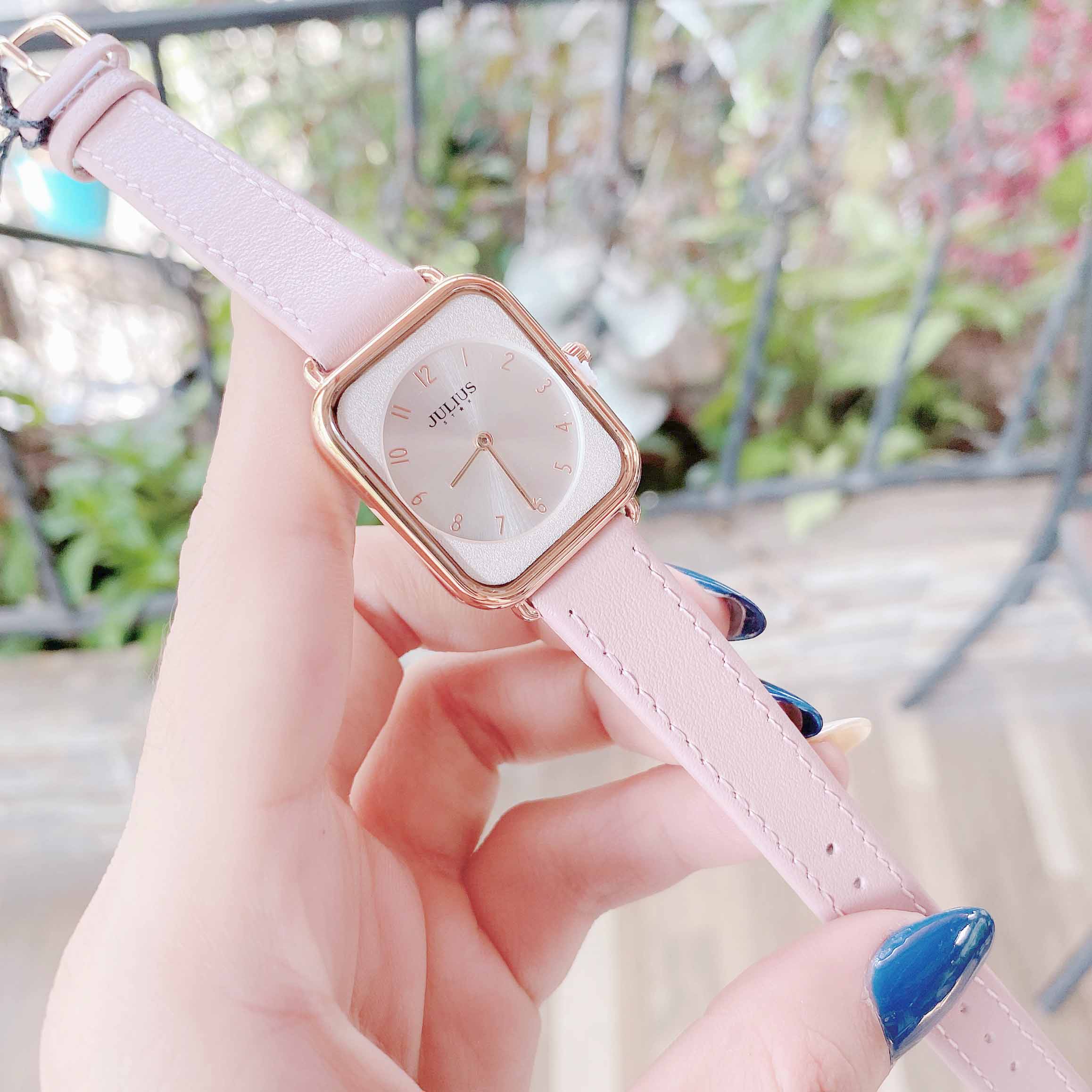 Đồng Hồ Nữ JS-050A Julius Star Kính Saphire Hàn Quốc (Hồng)