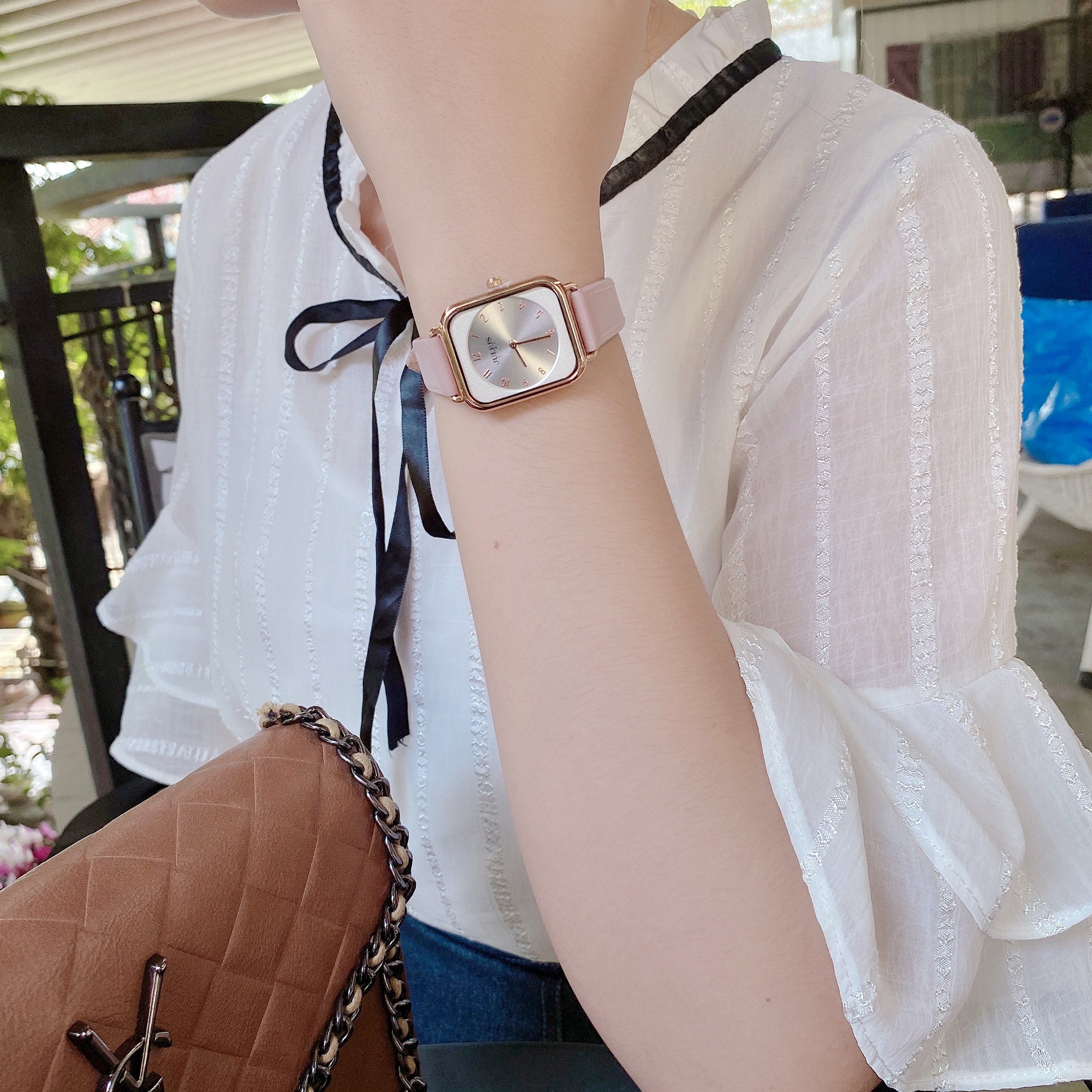 Đồng Hồ Nữ JS-050A Julius Star Kính Saphire Hàn Quốc (Hồng)