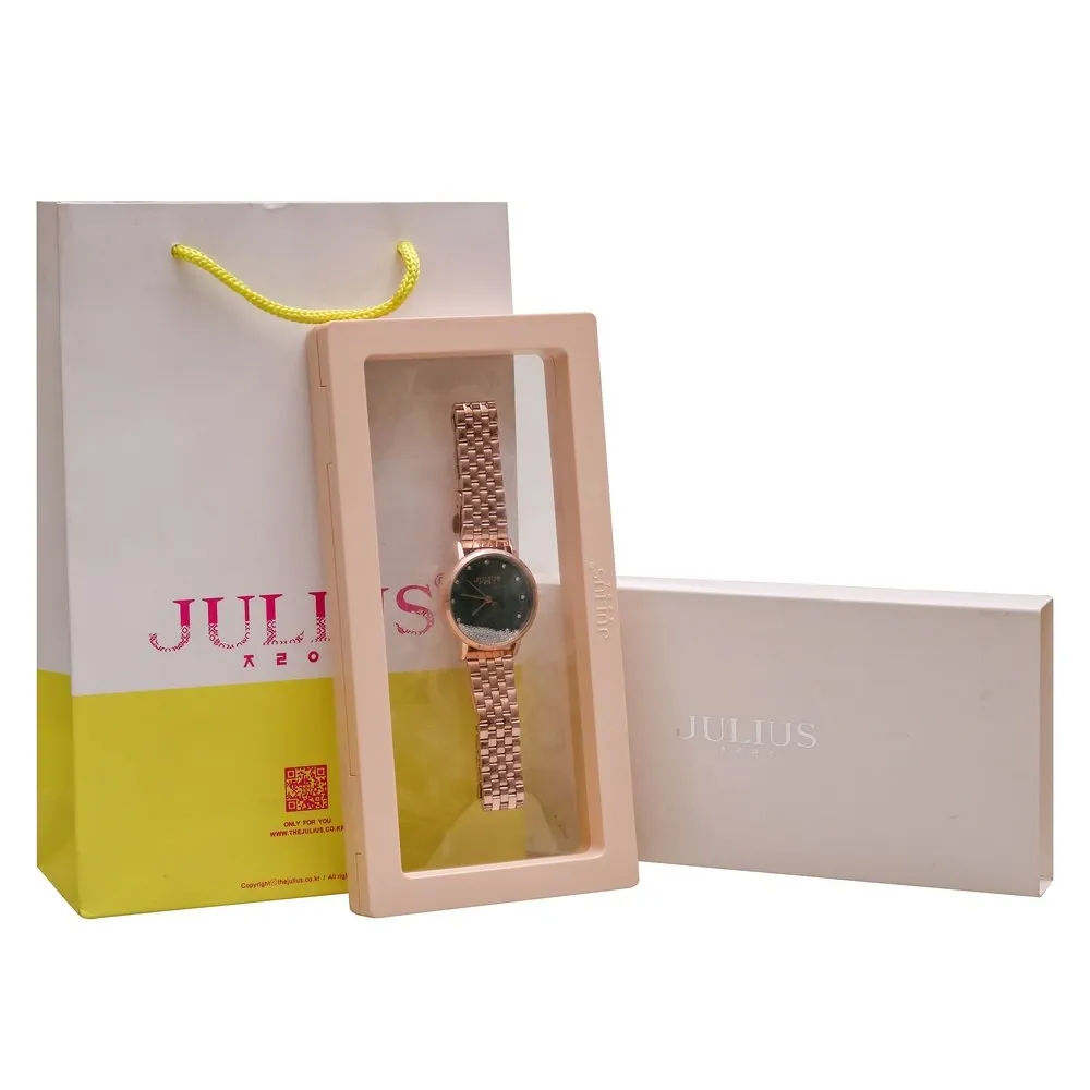 Đồng Hồ Nữ Julius Hàn Quốc Dây Thép JA-1283B (Xanh) - full box