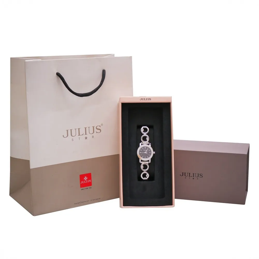 Đồng Hồ Nữ JS-056B Julius Hàn Quốc Kính Sapphirea (Đen) - full box