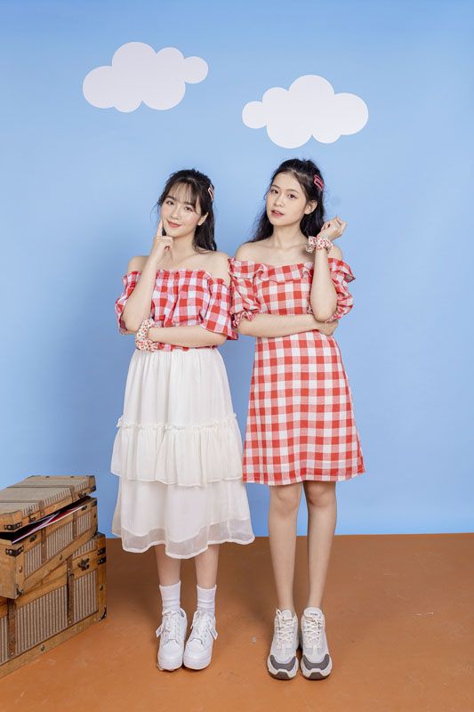 Chân váy A mini sọc caro nhiều màu phong cách Hàn Quốc NÀNG CLOSET ẢNH  THẬT  MixASale