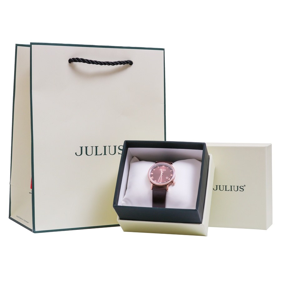 Đồng Hồ Nữ JA-1339C Julius Hàn Quốc Dây Da (Nâu) - full box