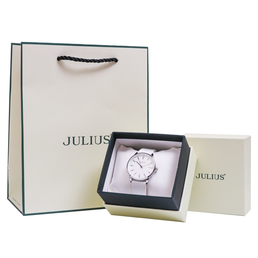 Đồng Hồ Nữ JA-1353A Julius Hàn Quốc Dây Da (Trắng) - full box